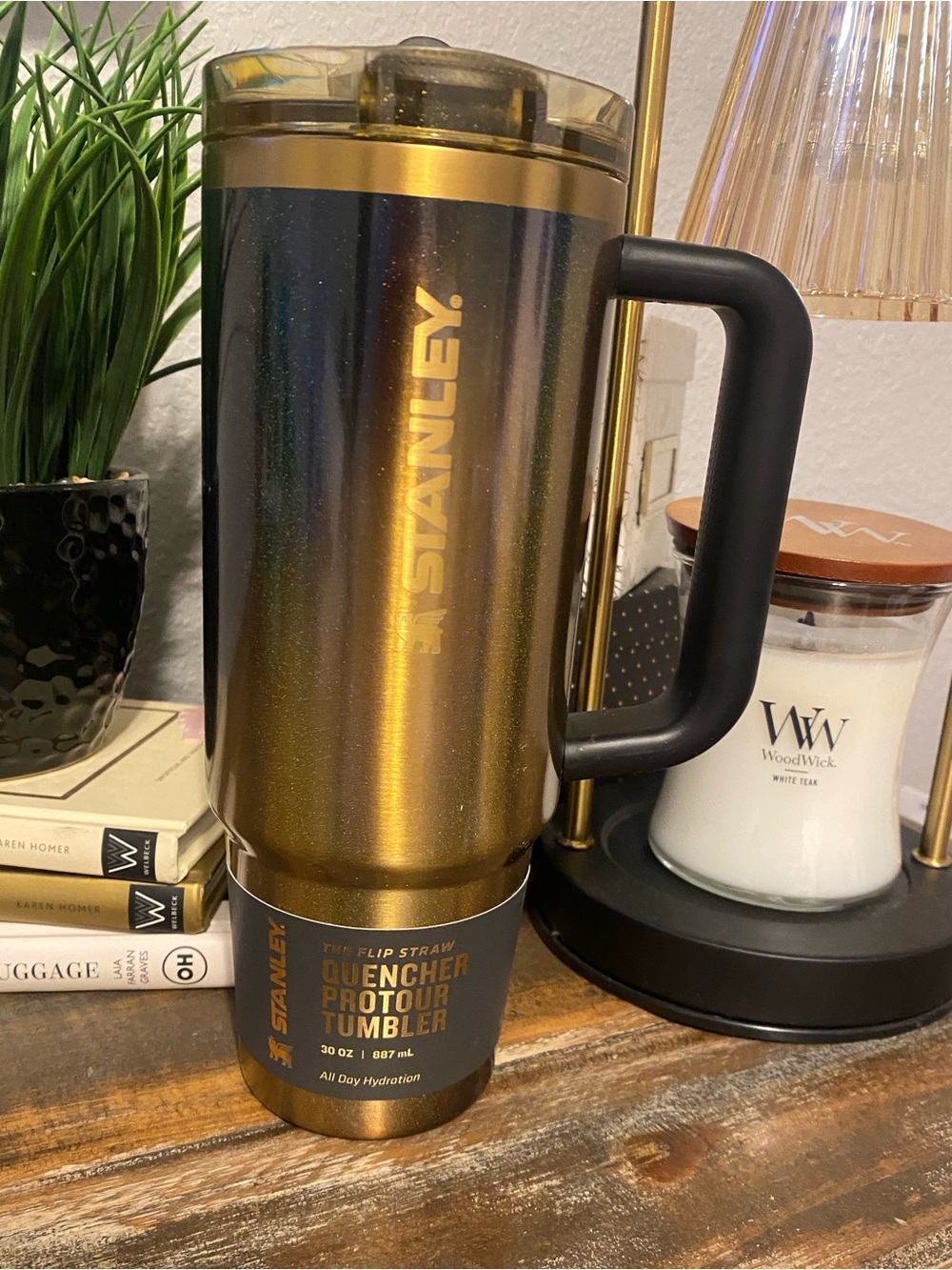 Stanley Metallic Gold Quencher Contour Tumbler with Handle